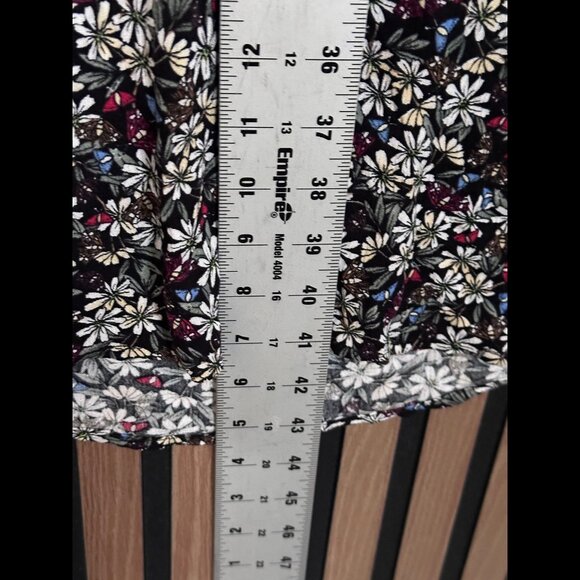 New Lost and Wander Skirt Medium Black Floral Garden Leg Slit Midi Cocktail - Picture 4 of 7